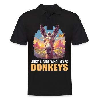 Donkey Esel - Männer Poloshirt - Schwarz - Vorne - Kai (181cm)