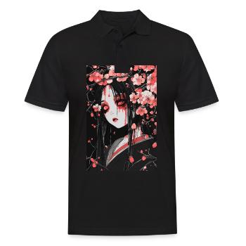 Horror Anime Manga Japan Japanese Creepy Kawaii - Men's Polo Shirt - black - Front - Kai (181cm)