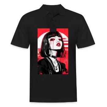 Horror Anime Manga Japan Japanese Creepy Kawaii - Men's Polo Shirt - black - Front - Kai (181cm)