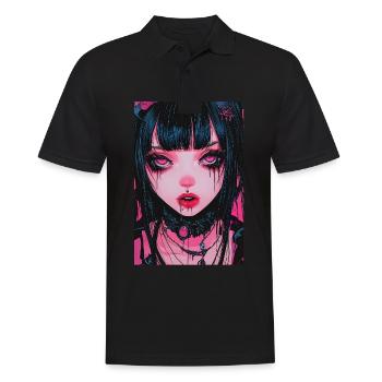Horror Anime Manga Japan Japanese Creepy Kawaii - Men's Polo Shirt - black - Front - Kai (181cm)