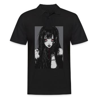 Horror Anime Manga Japan Japanese Creepy Kawaii - Männer Poloshirt - Schwarz - Vorne - Kai (181cm)