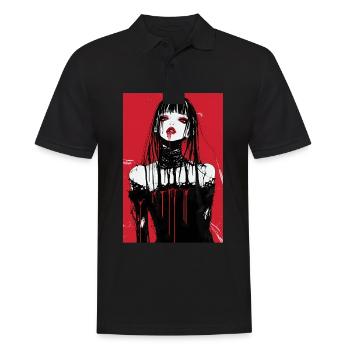 Horror Anime Manga Japan Japanese Creepy Kawaii - Men's Polo Shirt - black - Front - Kai (181cm)