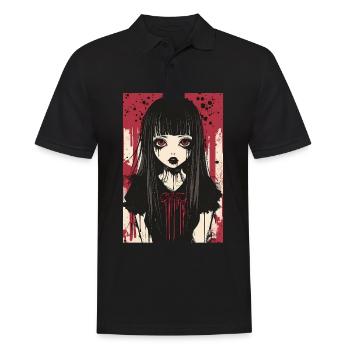 Horror Anime Manga Japan Japanese Creepy Kawaii - Men's Polo Shirt - black - Front - Kai (181cm)