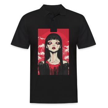 Horror Anime Manga Japan Japanese Creepy Kawaii - Men's Polo Shirt - black - Front - Kai (181cm)
