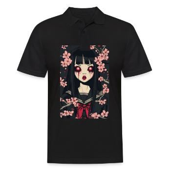 Horror Anime Manga Japan Japanese Creepy Kawaii - Men's Polo Shirt - black - Front - Kai (181cm)
