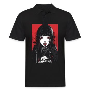 Horror Anime Manga Japan Japanese Creepy Kawaii - Men's Polo Shirt - black - Front - Kai (181cm)