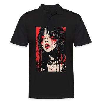 Horror Anime Manga Japan Japanese Creepy Kawaii - Men's Polo Shirt - black - Front - Kai (181cm)