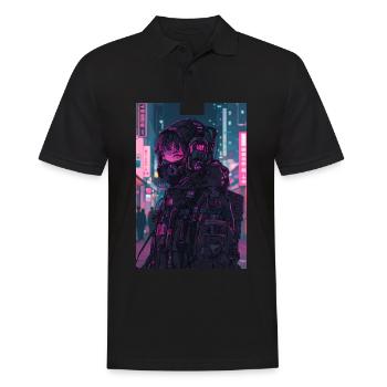 Horror Anime Manga Japan Japanese Creepy Kawaii - Men's Polo Shirt - black - Front - Kai (181cm)