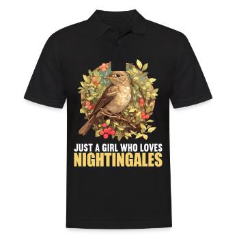 Nachtigallen Nachtigall - Männer Poloshirt - Schwarz - Vorne - Kai (181cm)