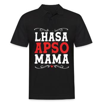 Lhasa Apso Hund - Männer Poloshirt - Schwarz - Vorne - Kai (181cm)