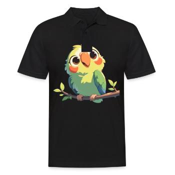 Papageie Papagei - Männer Poloshirt - Schwarz - Vorne - Kai (181cm)