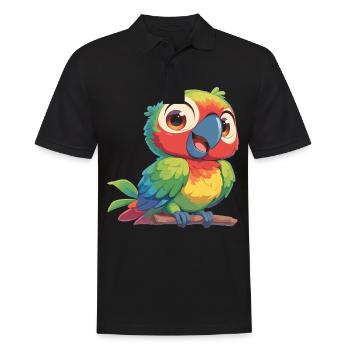 Papageie Papagei - Männer Poloshirt - Schwarz - Vorne - Kai (181cm)
