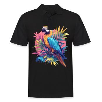 Papageie Papagei - Männer Poloshirt - Schwarz - Vorne - Kai (181cm)