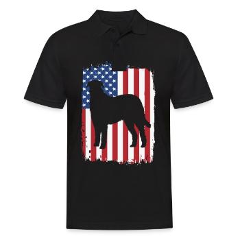 Irischer Wolfshund - Männer Poloshirt - Schwarz - Vorne - Kai (181cm)