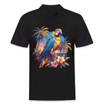 Papageie Papagei - Männer Poloshirt - Schwarz - Vorne - Kai (181cm)