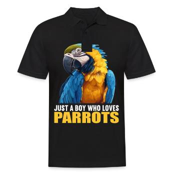 Papageie Papagei - Männer Poloshirt - Schwarz - Vorne - Kai (181cm)