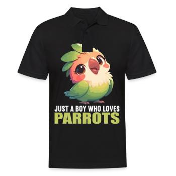 Papageie Papagei - Männer Poloshirt - Schwarz - Vorne - Kai (181cm)