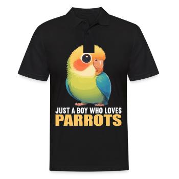 Papageie Papagei - Männer Poloshirt - Schwarz - Vorne - Kai (181cm)
