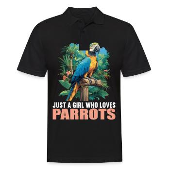 Papageie Papagei - Männer Poloshirt - Schwarz - Vorne - Kai (181cm)