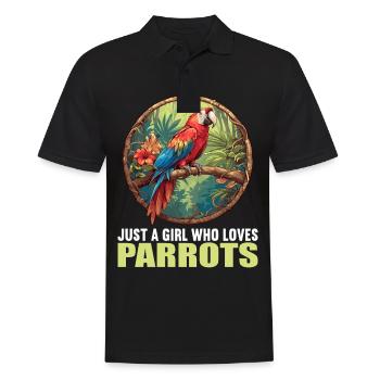 Papageie Papagei - Männer Poloshirt - Schwarz - Vorne - Kai (181cm)