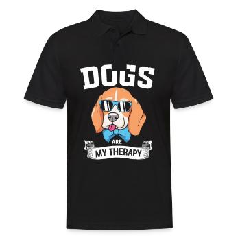 Therapiehund - Männer Poloshirt - Schwarz - Vorne - Kai (181cm)