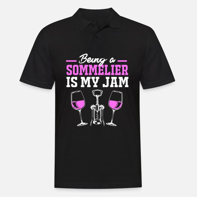 Sommelier des vins - Polo Homme - noir