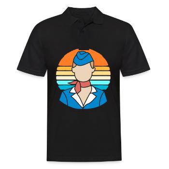 Hôtesse de l’air Hôtesse de l’air - Polo Homme - noir - Devant - Kai (181cm)