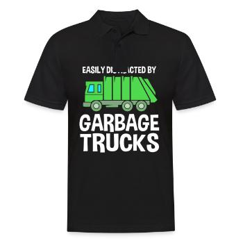 Garbage Truck Garbage Truck Garbage Man Trash Can - Men's Polo Shirt - black - Front - Kai (181cm)