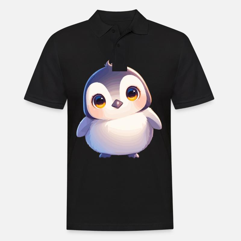 Pinguine Pinguin - Männer Poloshirt - Schwarz