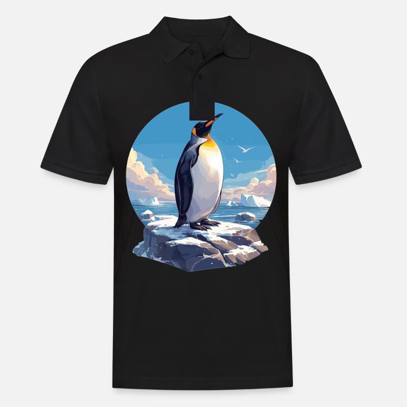 Pinguine Pinguin - Männer Poloshirt - Schwarz