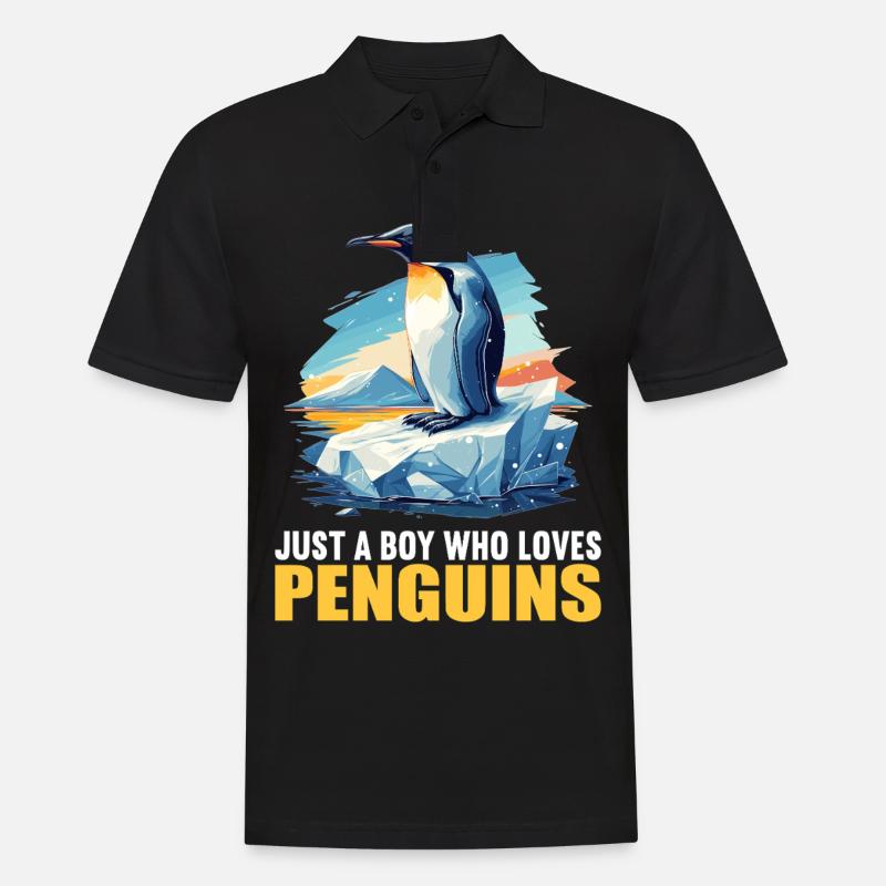 Pinguine Pinguin - Männer Poloshirt - Schwarz