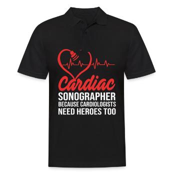 Kardiogramm Kardiographie - Männer Poloshirt - Schwarz - Vorne - Kai (181cm)