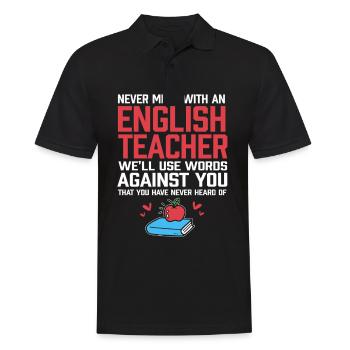 Grammatik - Männer Poloshirt - Schwarz - Vorne - Kai (181cm)