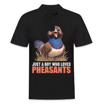 Fasane Fasan - Männer Poloshirt - Schwarz - Vorne - Kai (181cm)
