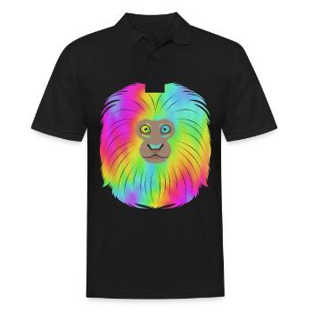 Tamarin Monkey Monkey Monkey Monkey Face - Men's Polo Shirt - black - Front - Kai (181cm)