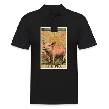 Schweine Schwein - Männer Poloshirt - Schwarz - Vorne - Kai (181cm)