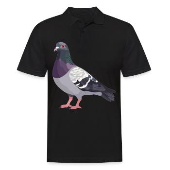 Tauben Taube - Männer Poloshirt - Schwarz - Vorne - Kai (181cm)