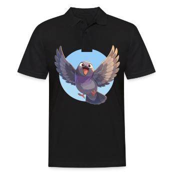 Tauben Taube - Männer Poloshirt - Schwarz - Vorne - Kai (181cm)