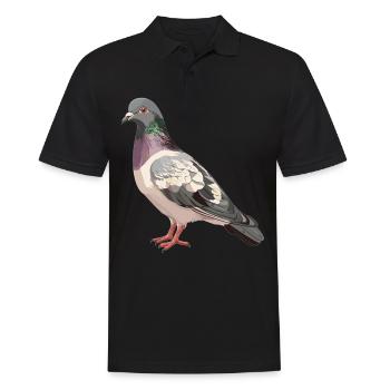 Tauben Taube - Männer Poloshirt - Schwarz - Vorne - Kai (181cm)