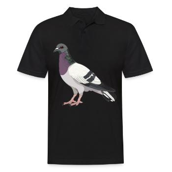 Tauben Taube - Männer Poloshirt - Schwarz - Vorne - Kai (181cm)