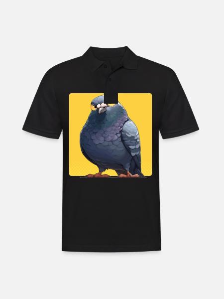 Tauben Taube - Männer Poloshirt - Schwarz