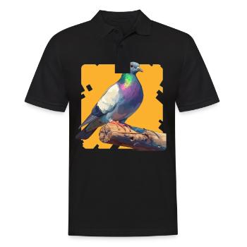 Tauben Taube - Männer Poloshirt - Schwarz - Vorne - Kai (181cm)