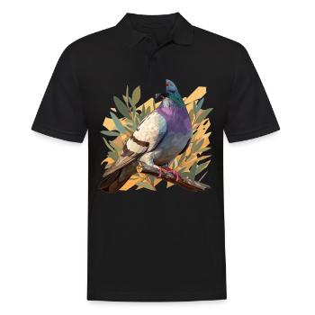 Tauben Taube - Männer Poloshirt - Schwarz - Vorne - Kai (181cm)
