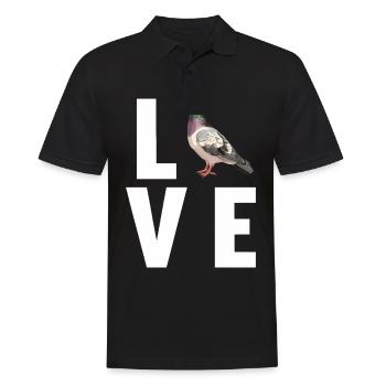Tauben Taube - Männer Poloshirt - Schwarz - Vorne - Kai (181cm)