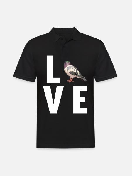 Tauben Taube - Männer Poloshirt - Schwarz