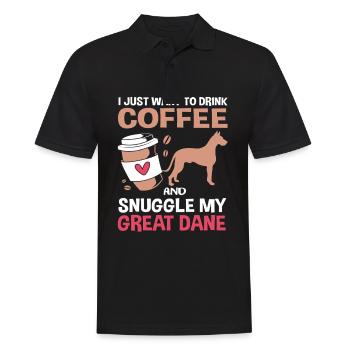 Deutsche Dogge - Männer Poloshirt - Schwarz - Vorne - Kai (181cm)