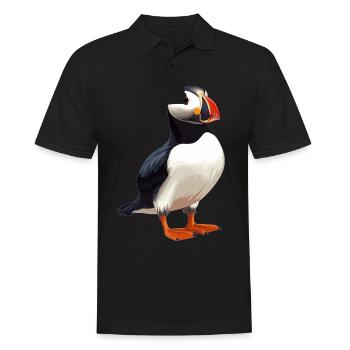 Papageientaucher - Männer Poloshirt - Schwarz - Vorne - Kai (181cm)