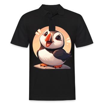 Papageientaucher - Männer Poloshirt - Schwarz - Vorne - Kai (181cm)