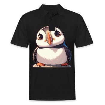 Papageientaucher - Männer Poloshirt - Schwarz - Vorne - Kai (181cm)