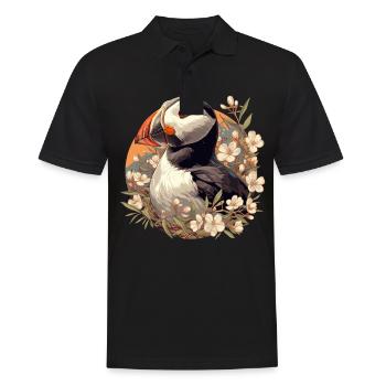 Papageientaucher - Männer Poloshirt - Schwarz - Vorne - Kai (181cm)